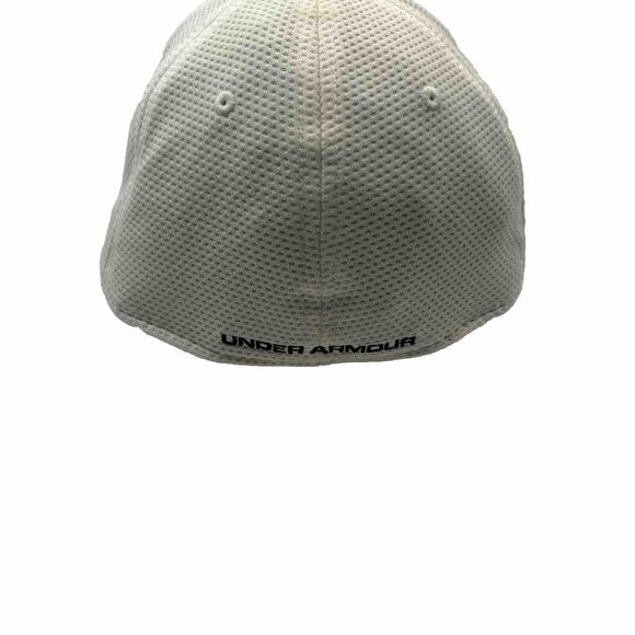 Under Armour Hat Cap Stretch Fit White Black Embroidered Mens Golfer Blitzing - Picture 2 of 5